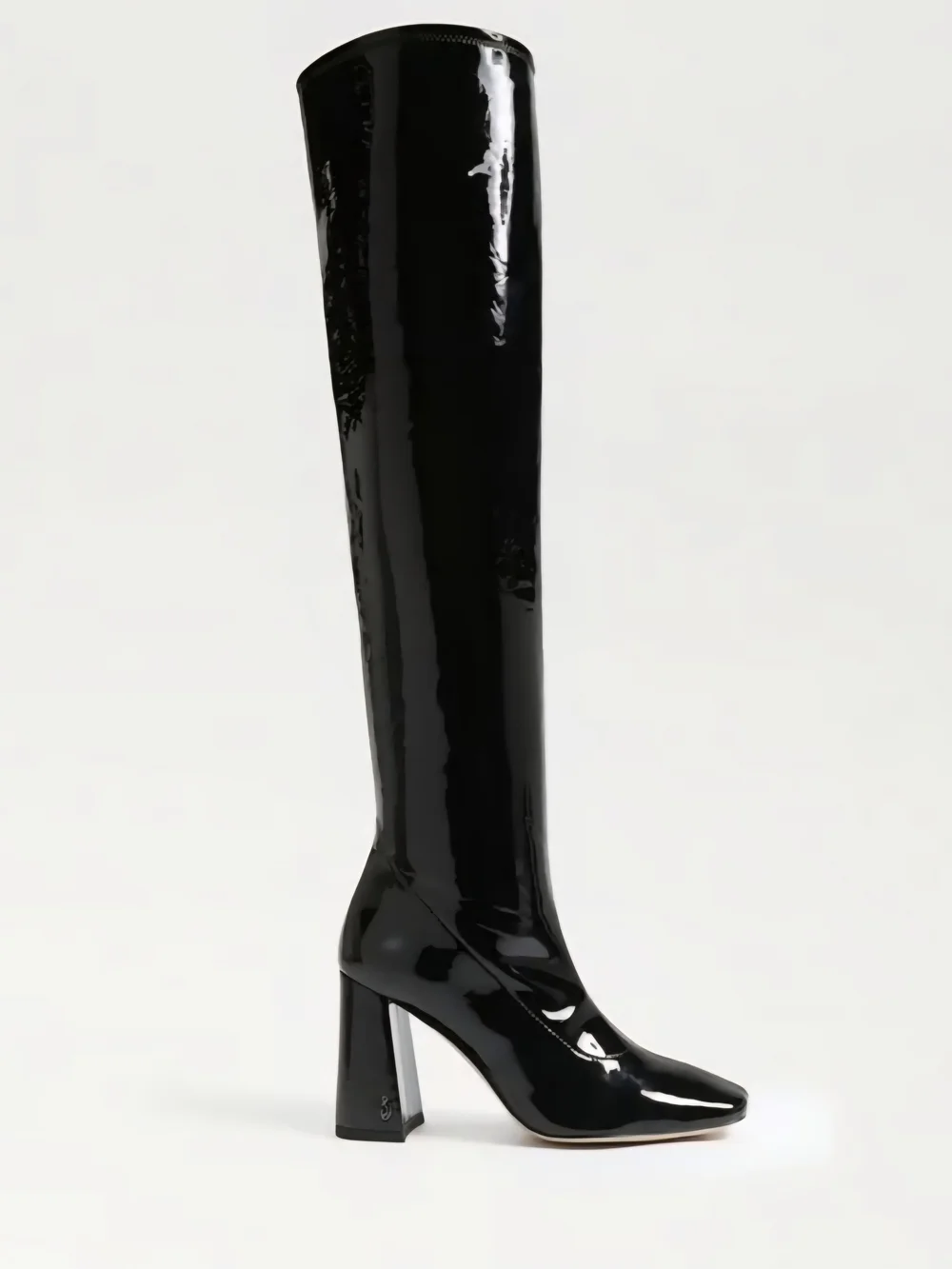 Sam Edelman Cossette Black Patent Over-the-Knee Block Heel Boots